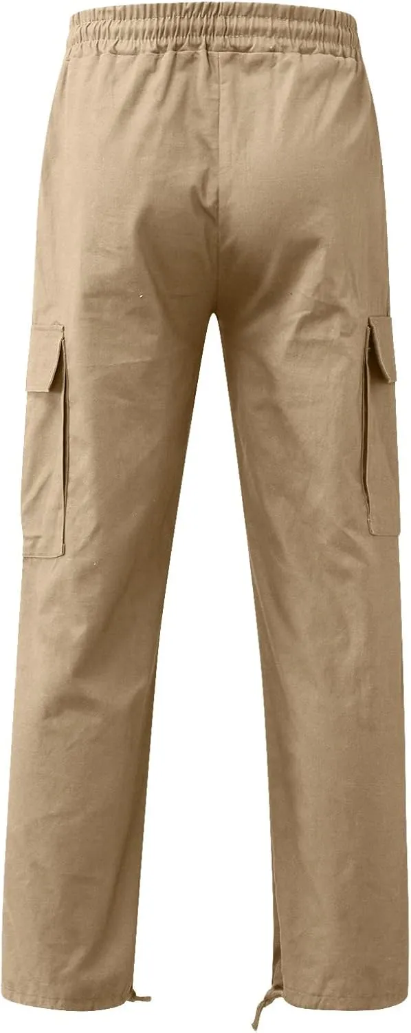 Hiking Pants for Men Cargo Pants Multi-Pocket Straight Leg Cargo Trousers Relax Fit Workout Track Pant