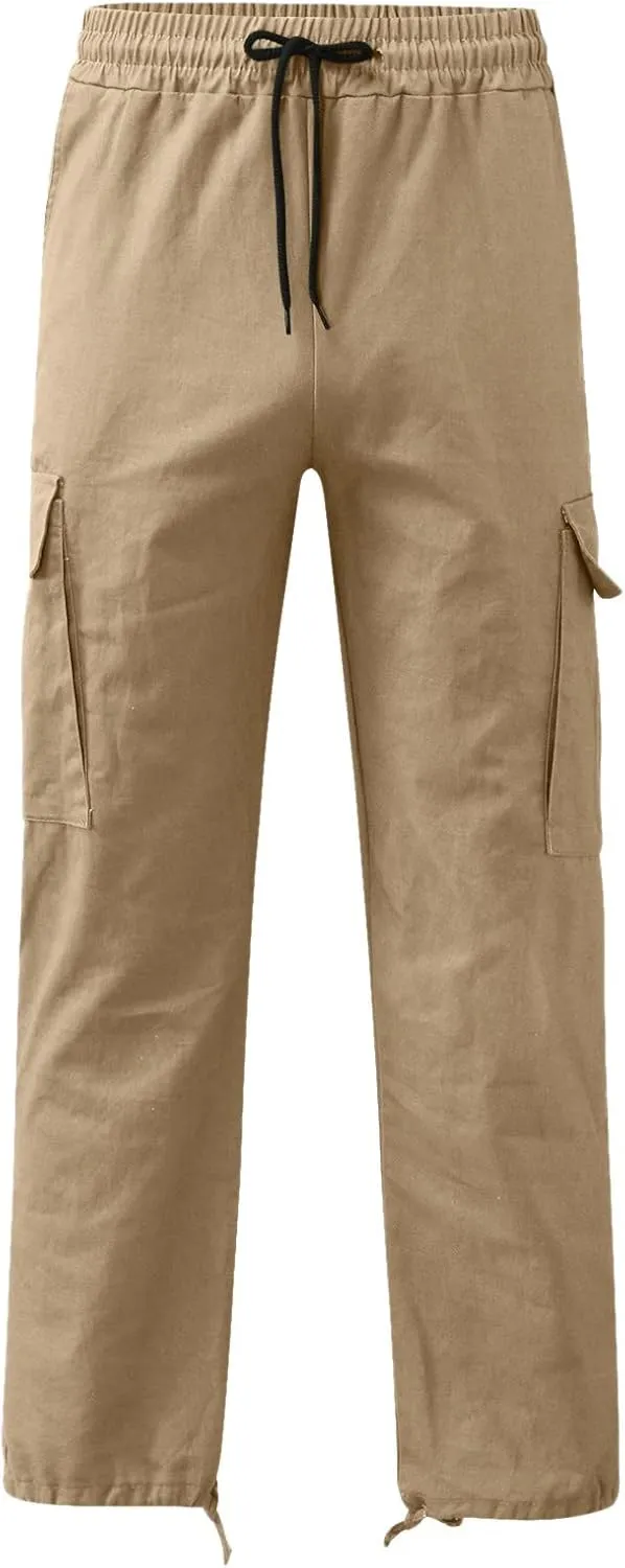 Hiking Pants for Men Cargo Pants Multi-Pocket Straight Leg Cargo Trousers Relax Fit Workout Track Pant