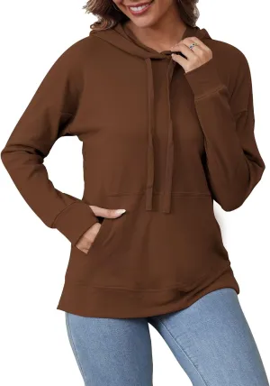Hoodies for Women Casual Workout Spring Sweatshirt Loose Thumbhole Pullover Hooded Sweaters with Pockets