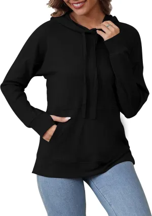 Hoodies for Women Casual Workout Spring Sweatshirt Loose Thumbhole Pullover Hooded Sweaters with Pockets