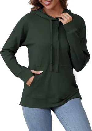 Hoodies for Women Casual Workout Spring Sweatshirt Loose Thumbhole Pullover Hooded Sweaters with Pockets