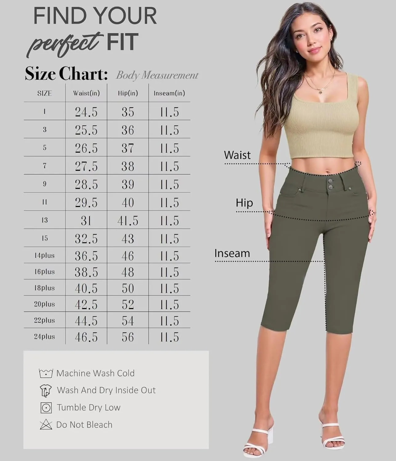 Hybrid & Company Women's Butt Lift V2 Super Comfy Stretch Denim Bermuda Shorts Capri