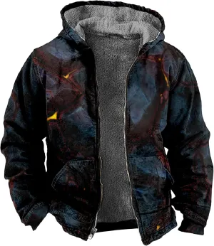 Jackets for Men Winter Fleece Jacket Warm Thick Coats Full Zip up Hoody Outerwear Heavyweight Sweatshirts