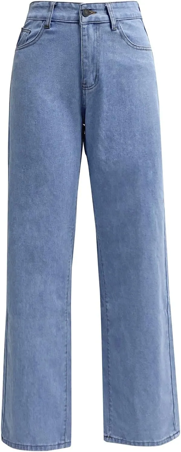 Jeans for Women High Waisted Straight Leg Pants Casual Boyfriend Jeans Trendy Vintage Classic Trousers with Pockets