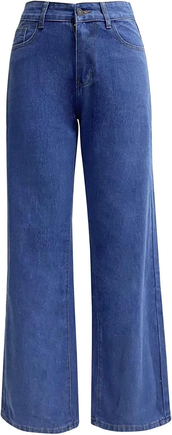 Jeans for Women High Waisted Straight Leg Pants Casual Boyfriend Jeans Trendy Vintage Classic Trousers with Pockets