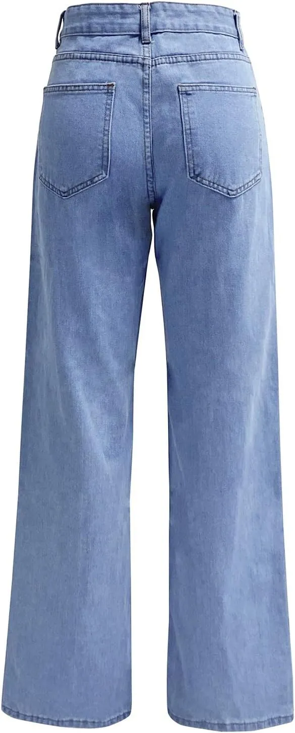 Jeans for Women High Waisted Straight Leg Pants Casual Boyfriend Jeans Trendy Vintage Classic Trousers with Pockets