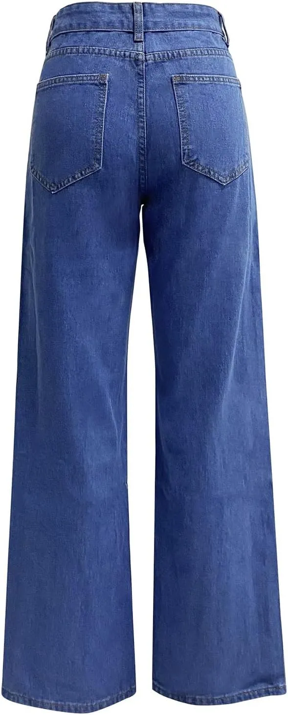 Jeans for Women High Waisted Straight Leg Pants Casual Boyfriend Jeans Trendy Vintage Classic Trousers with Pockets