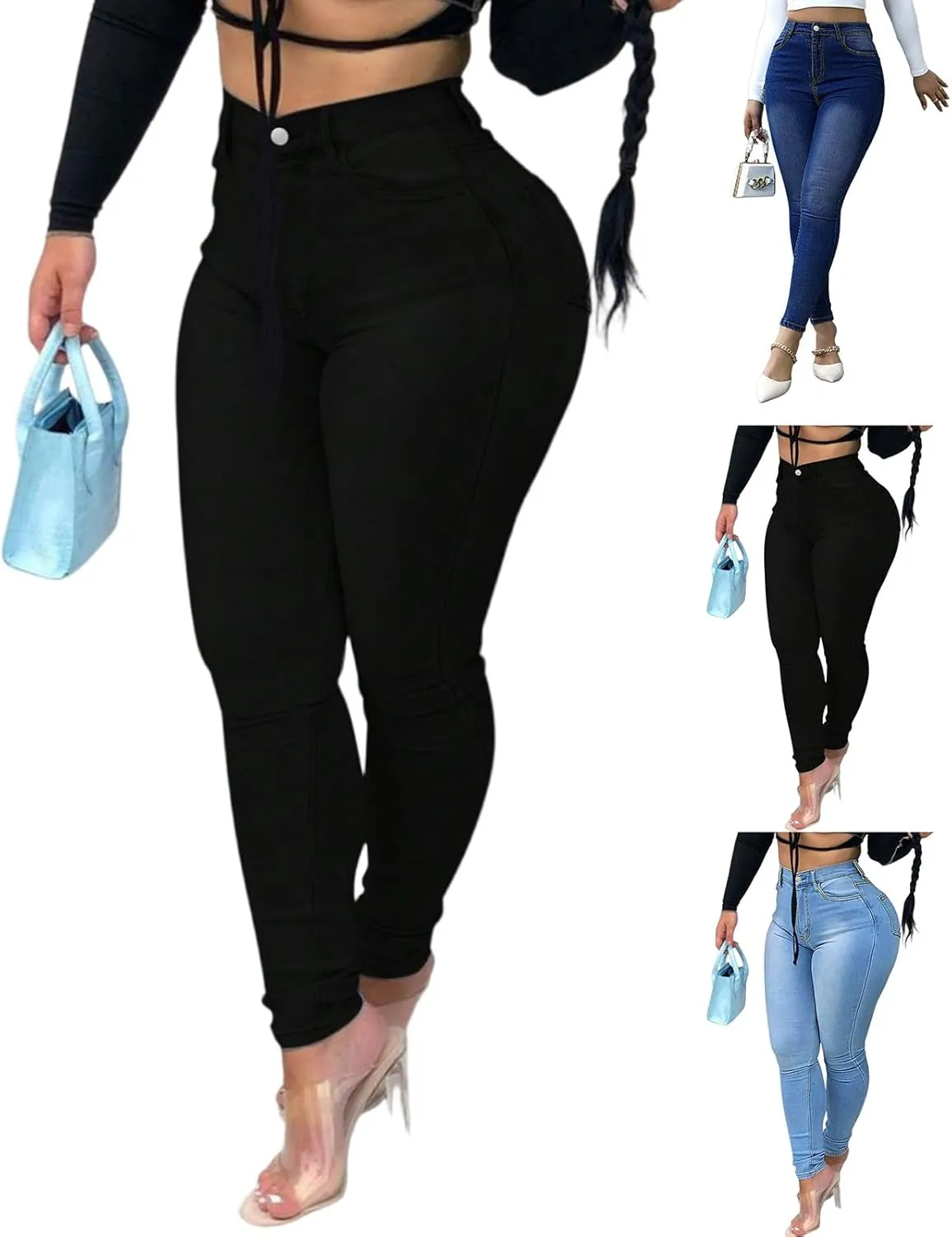 Jeggings for Women High Waisted Skinny Jeans Trendy Denim Casual Pants Jean Leggings with Pockets 2025