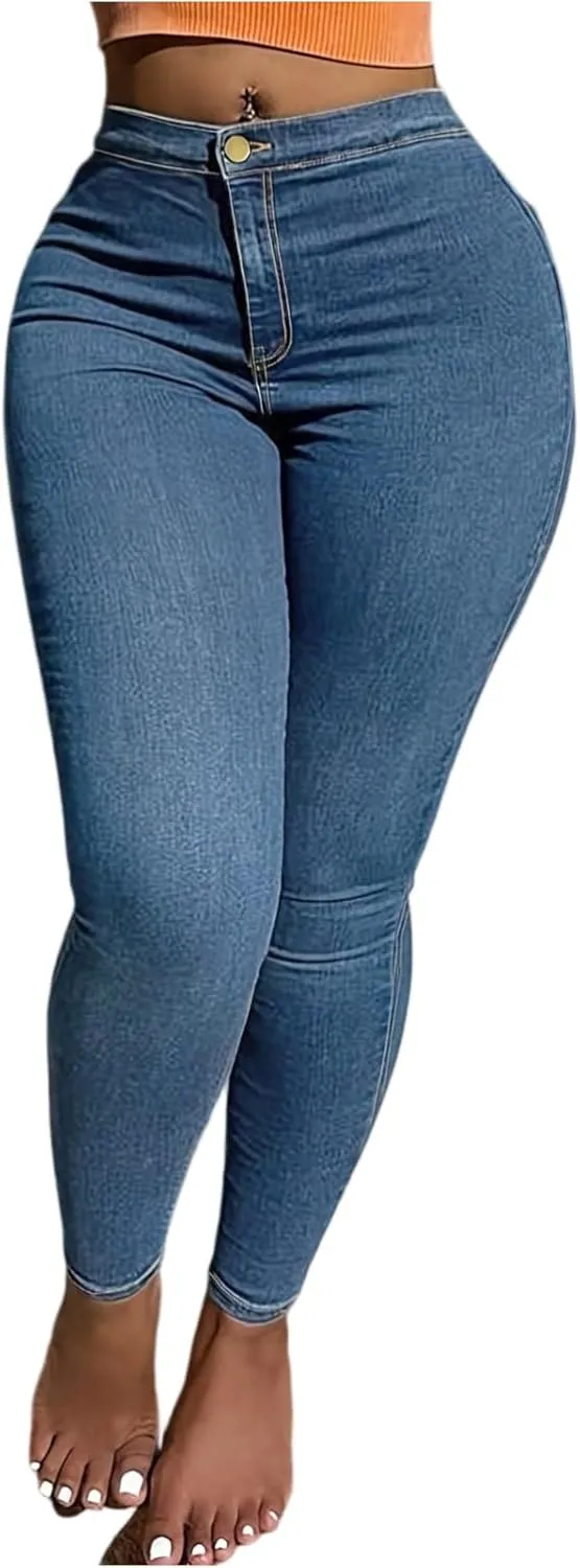 Jeggings for Women Stretchy High Waisted Skinny Jeans Casual Jean Leggings Trendy Denim Pants with Pockets