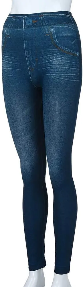 Jeggings for Women Tummy Control Pull on Stretchy Jeans High Waisted Skinny Jean Leggings with Pockets Casual