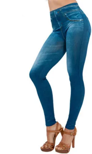 Jeggings for Women Tummy Control Pull on Stretchy Jeans High Waisted Skinny Jean Leggings with Pockets Casual