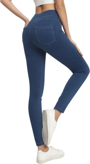 Jeggings for Women Tummy Control Stretch Jeans High Waisted Skinny Jeans Pull On Butt Lifting with Pockets