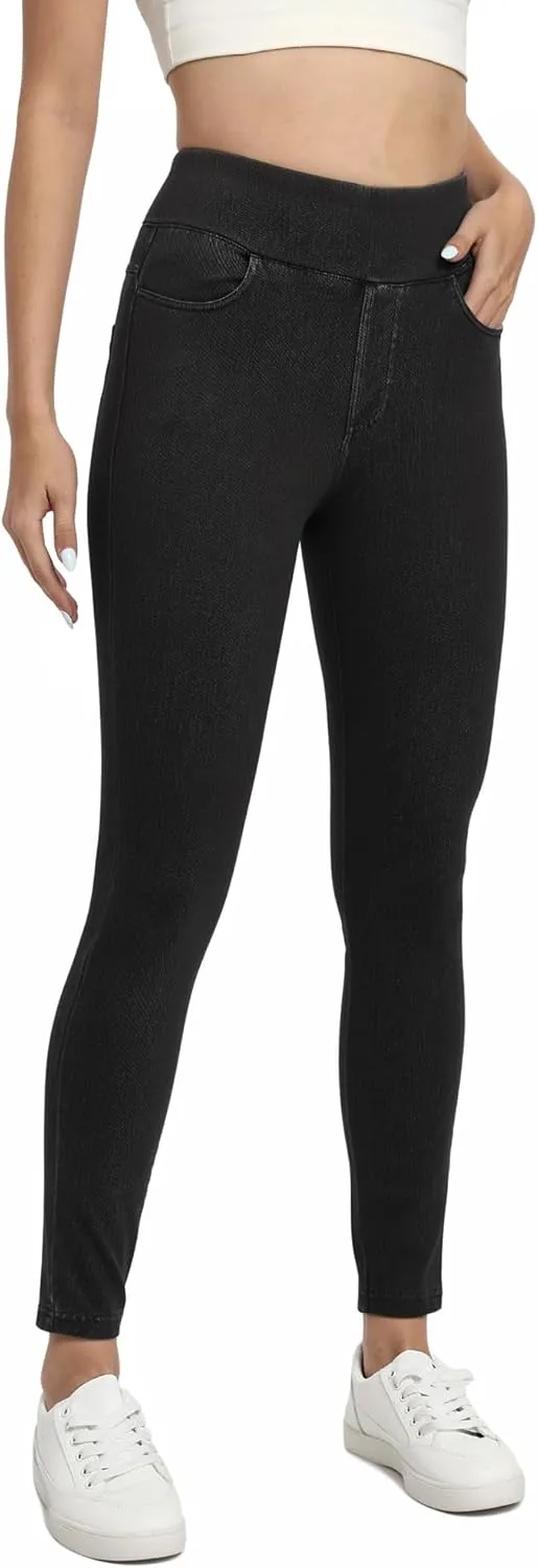 Jeggings for Women Tummy Control Stretch Jeans High Waisted Skinny Jeans Pull On Butt Lifting with Pockets