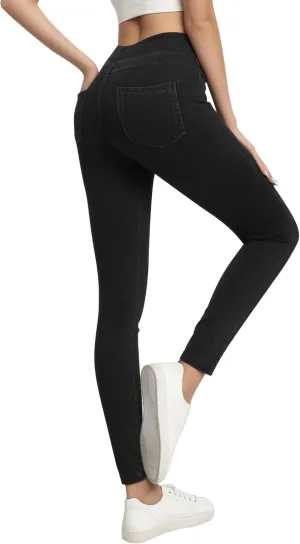Jeggings for Women Tummy Control Stretch Jeans High Waisted Skinny Jeans Pull On Butt Lifting with Pockets