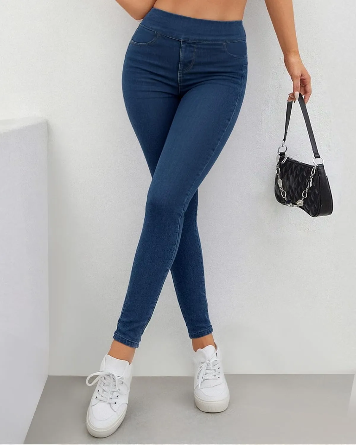 Jeggings for Women Tummy Control Stretch Jeans High Waisted Skinny Jeans Pull On Butt Lifting with Pockets