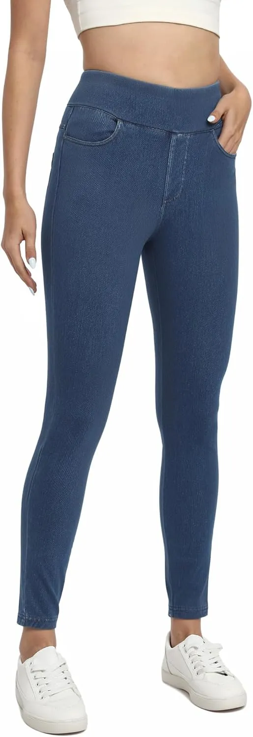 Jeggings for Women Tummy Control Stretch Jeans High Waisted Skinny Jeans Pull On Butt Lifting with Pockets