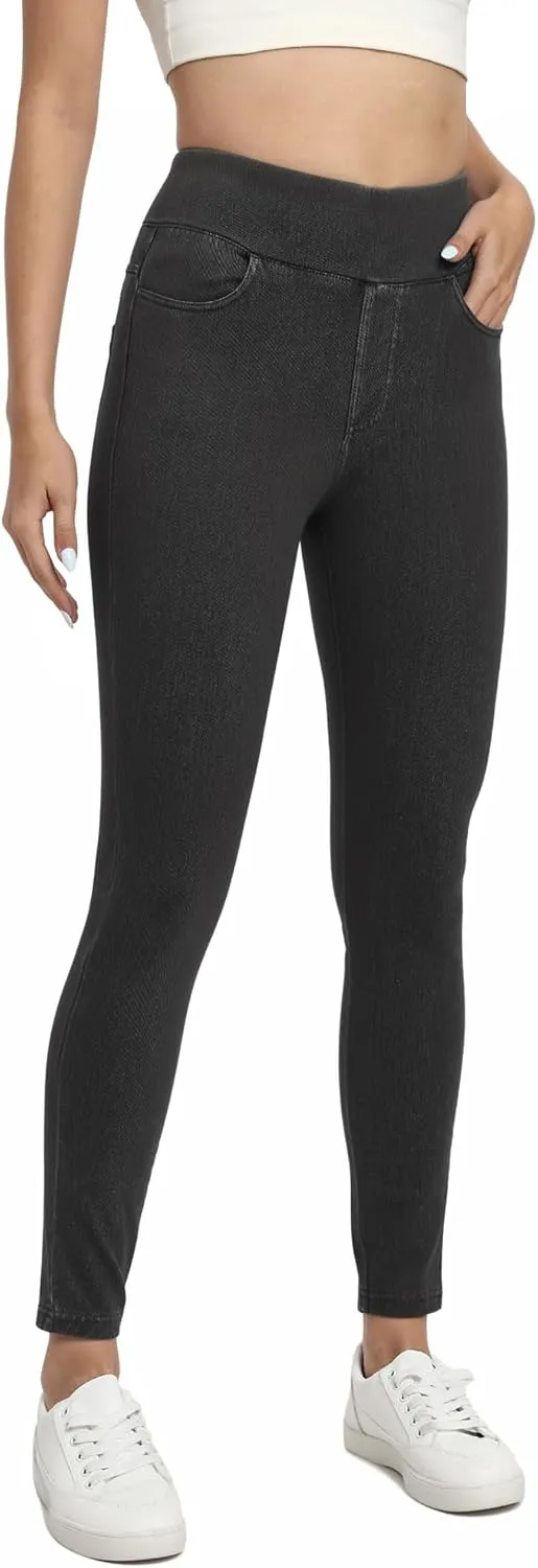Jeggings for Women Tummy Control Stretch Jeans High Waisted Skinny Jeans Pull On Butt Lifting with Pockets