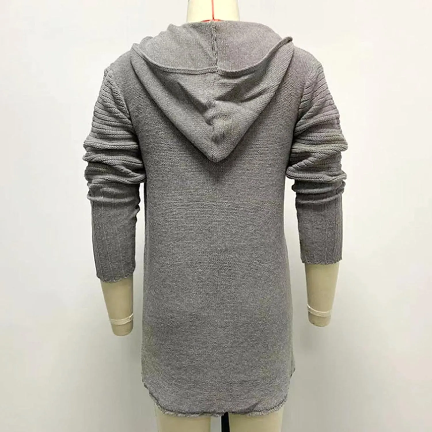 JEShifangjiusu Mens Long Sleeve Cardigan Hooded Sweaters Button Down Cable Knitted Sweater Slim Fit Fashion Coat With Pockets