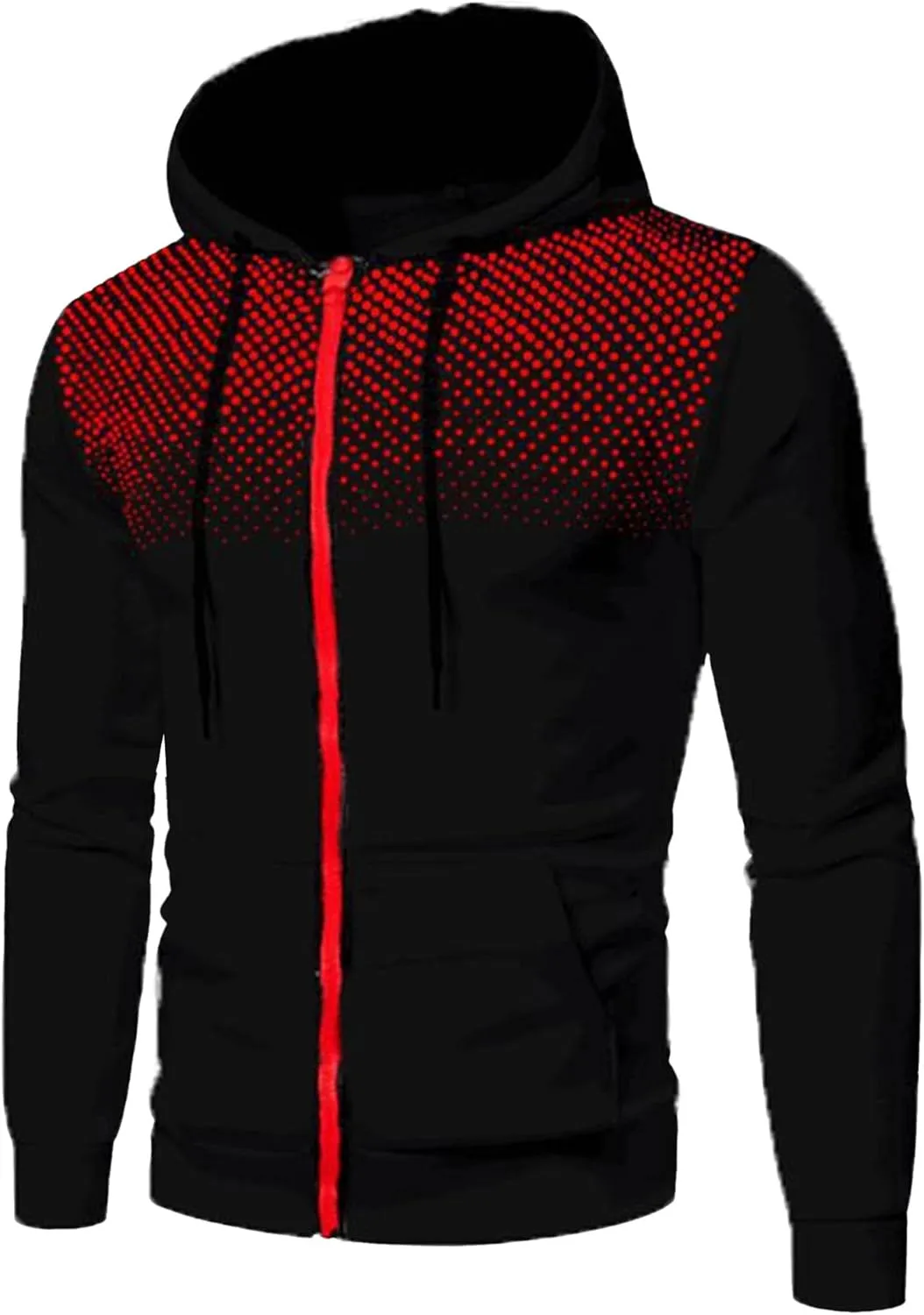 JEShifangjiusu Mens Zip Up Hoodies Sweatshirt Winter Printed Fashion Drawstring Hoodie Casual Hoodie Jacket with Pockets