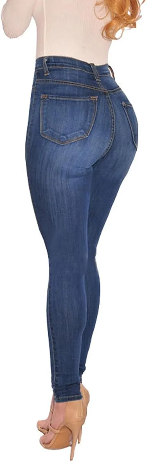 KDF Women's High Waisted Jeans for Women Distressed Ripped Jeans Slim Fit Butt Lifting Skinny Stretch Jeans Denim Pants