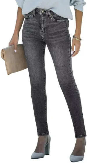 KDF Women's High Waisted Jeans for Women Distressed Ripped Jeans Slim Fit Butt Lifting Skinny Stretch Jeans Denim Pants