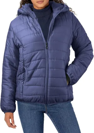 Kubbon Women's Down Coat Lightweight Hooded Puffer Jacket Cozy Warm Zip Up Long Sleeve Quilted Coat Outwear with Pockets