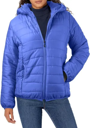 Kubbon Women's Down Coat Lightweight Hooded Puffer Jacket Cozy Warm Zip Up Long Sleeve Quilted Coat Outwear with Pockets