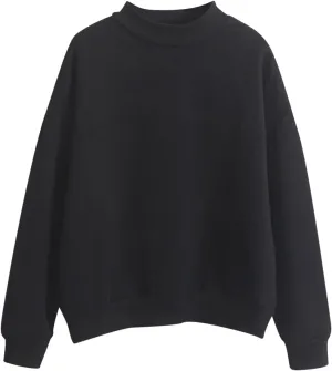 LCMTWX Women Sweatshirt Casual Easy Solid Color Long-Sleeves Round Neck Top Blouse Womens Hoodie Sweatshirt Long Sleeve
