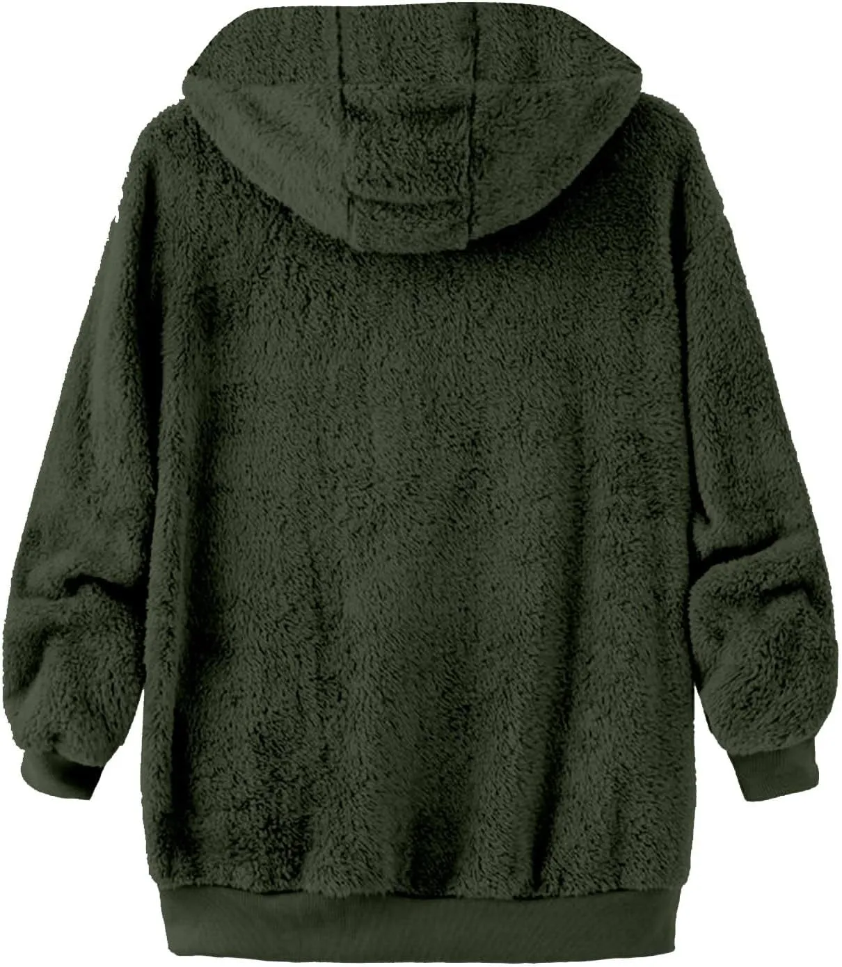 LCMTWX Womens 2023 Winter Fuzzy Fleece Jacket Hooded Pullover Warm Wool Plush Coat Zipper Solid Oversized Fuzzy Fleece
