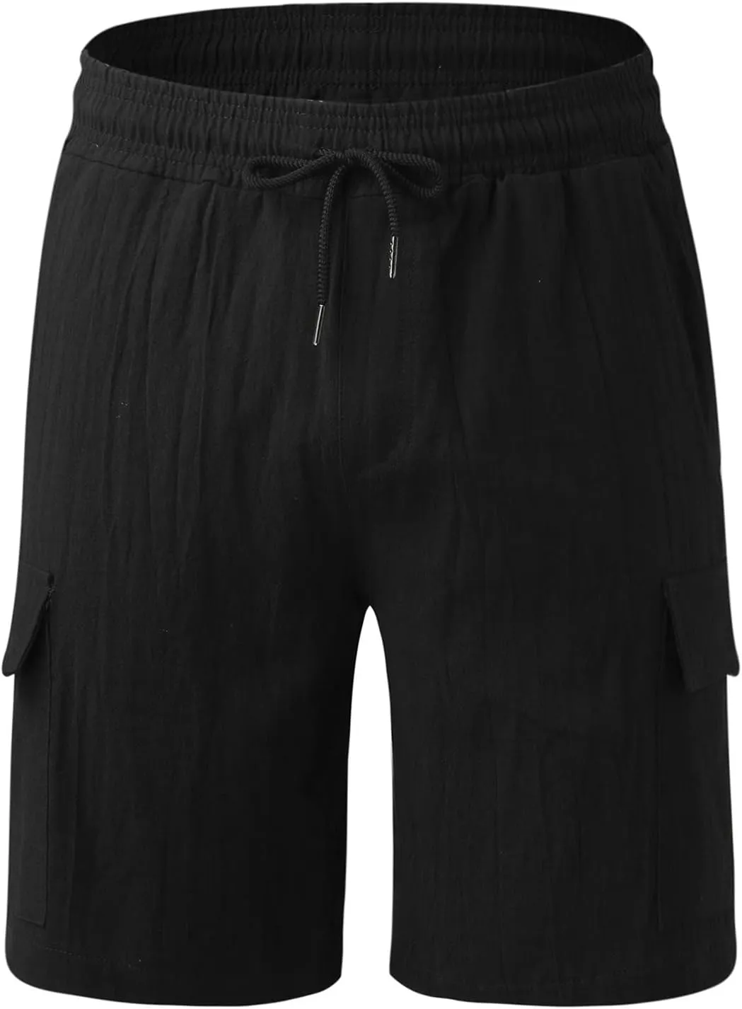 Linen Shorts for Men, Men's Casual Cotton Linen Shorts Elastic Waist Drawstring Summer Beach Golf Shorts with Pockets
