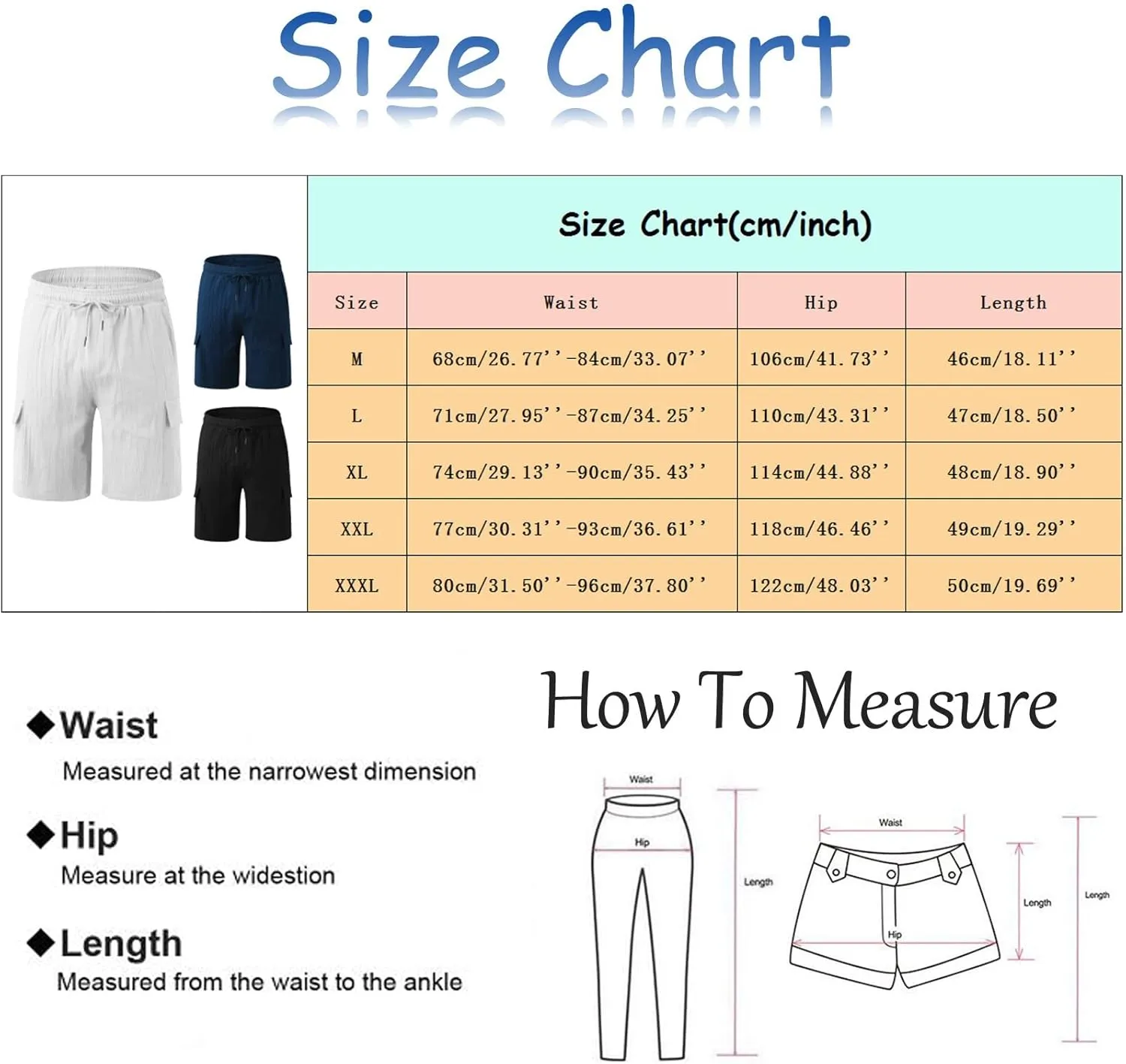 Linen Shorts for Men, Men's Casual Cotton Linen Shorts Elastic Waist Drawstring Summer Beach Golf Shorts with Pockets