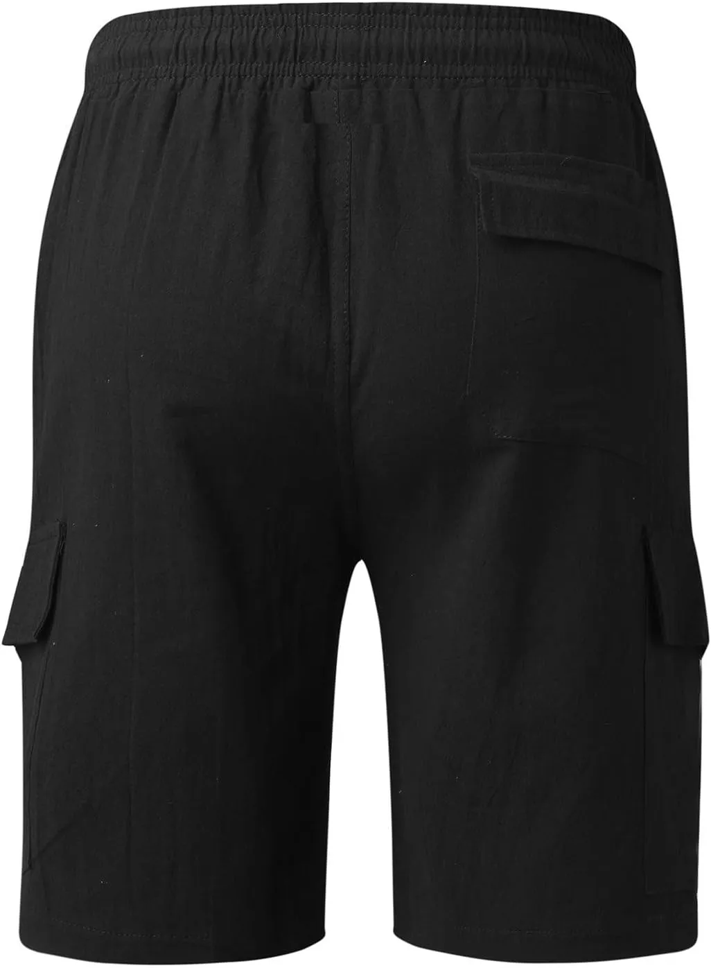 Linen Shorts for Men, Men's Casual Cotton Linen Shorts Elastic Waist Drawstring Summer Beach Golf Shorts with Pockets
