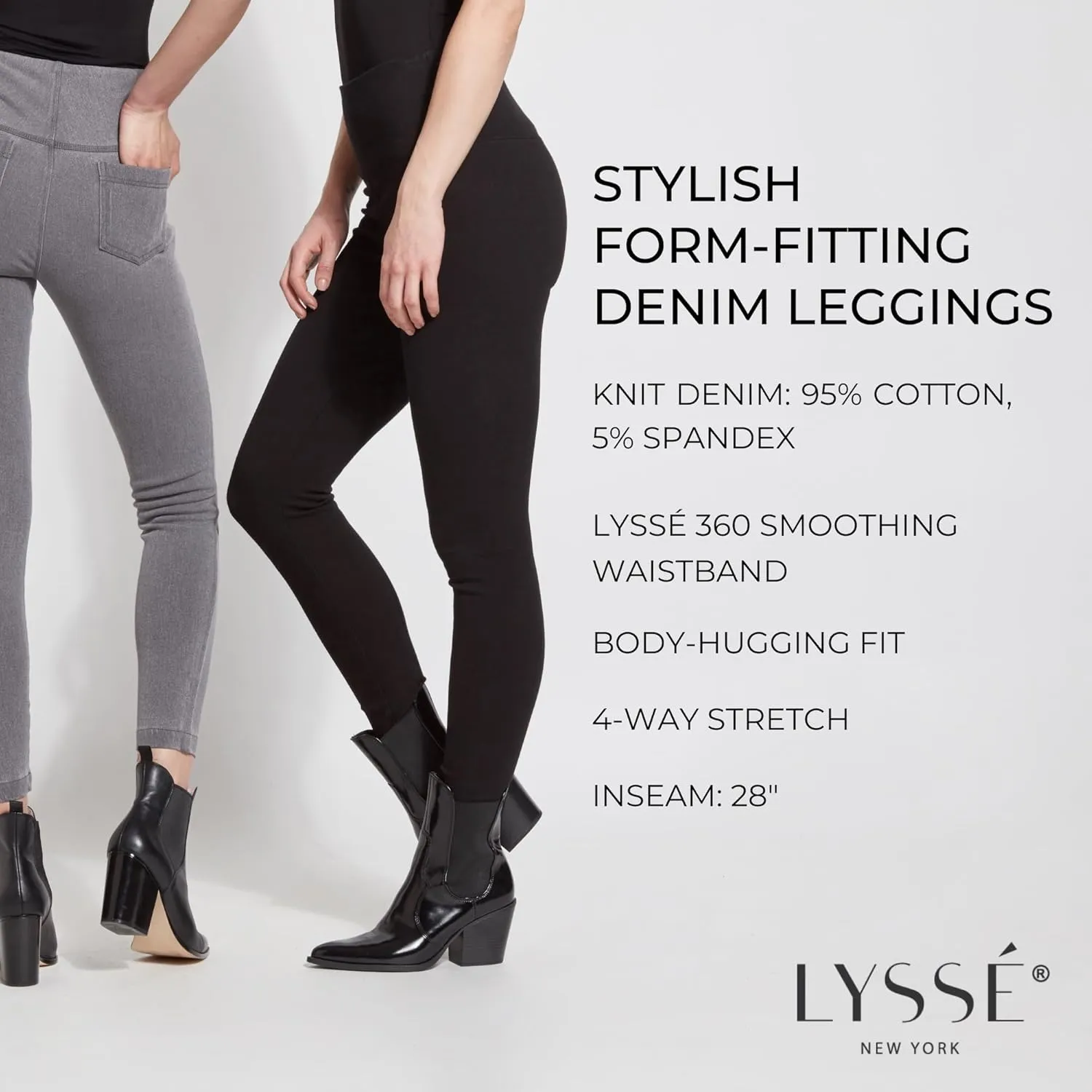 Lyssé Denim Leggings, Jeggings for Women, High Waisted Skinny Jeans, Ankle-Length Stretchy Jeans for Women