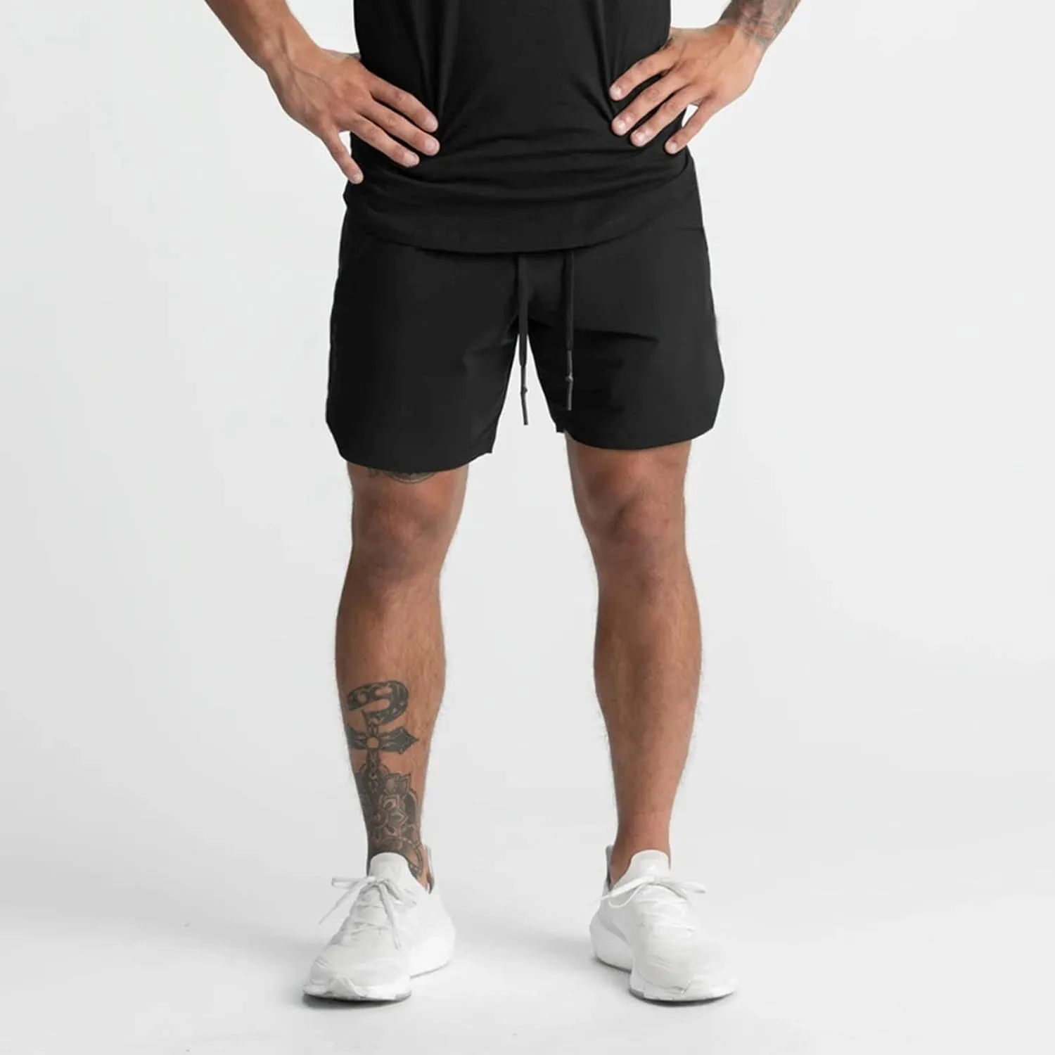 Mens 5" Workout Running Shorts Quick Dry Bodybuilding Gym Athletic Shorts Loose Fit Basketball Exercise Hiking Short