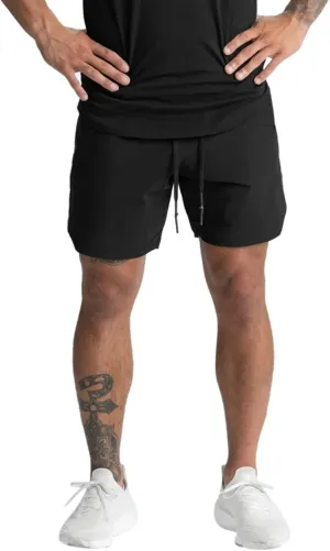 Mens 5" Workout Running Shorts Quick Dry Bodybuilding Gym Athletic Shorts Loose Fit Basketball Exercise Hiking Short