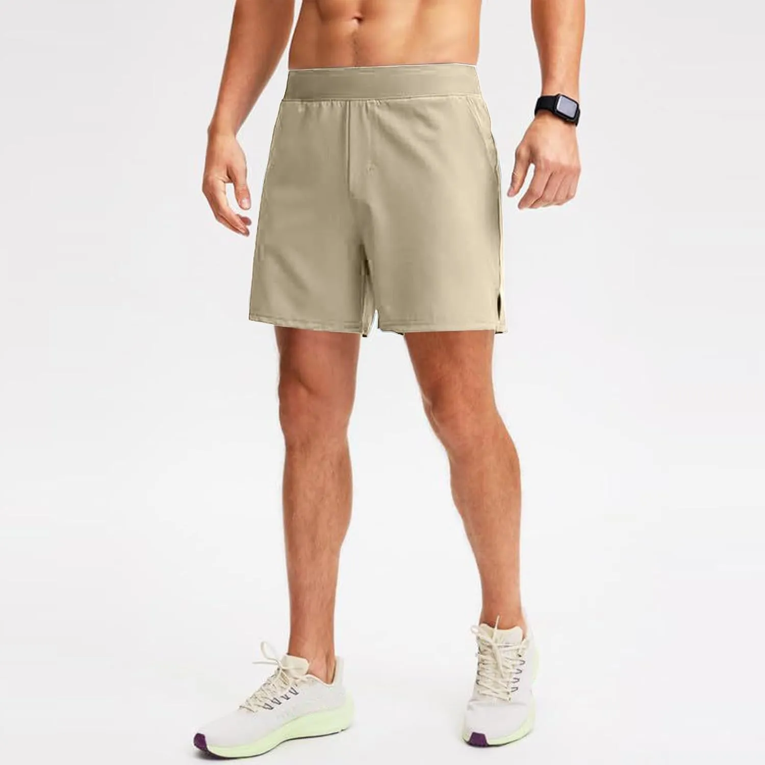 Mens Athletic Running Shorts Classic Stretch Waist Drawstring Quick Dry Work Short Pants Outdoor Gym Workout Shorts