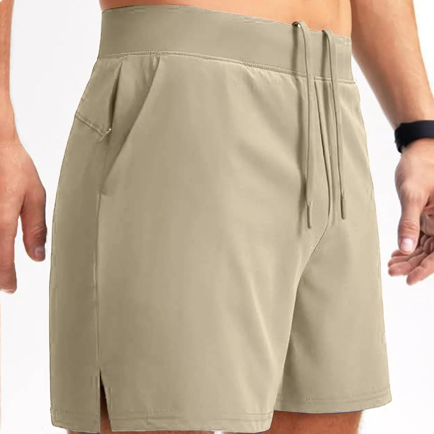 Mens Athletic Running Shorts Classic Stretch Waist Drawstring Quick Dry Work Short Pants Outdoor Gym Workout Shorts