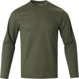 Men's Athletic Running T-Shirt Long Sleeve Quick Dry Gym Workout Tee Tops Outdoor Crewneck Active Performance Shirts