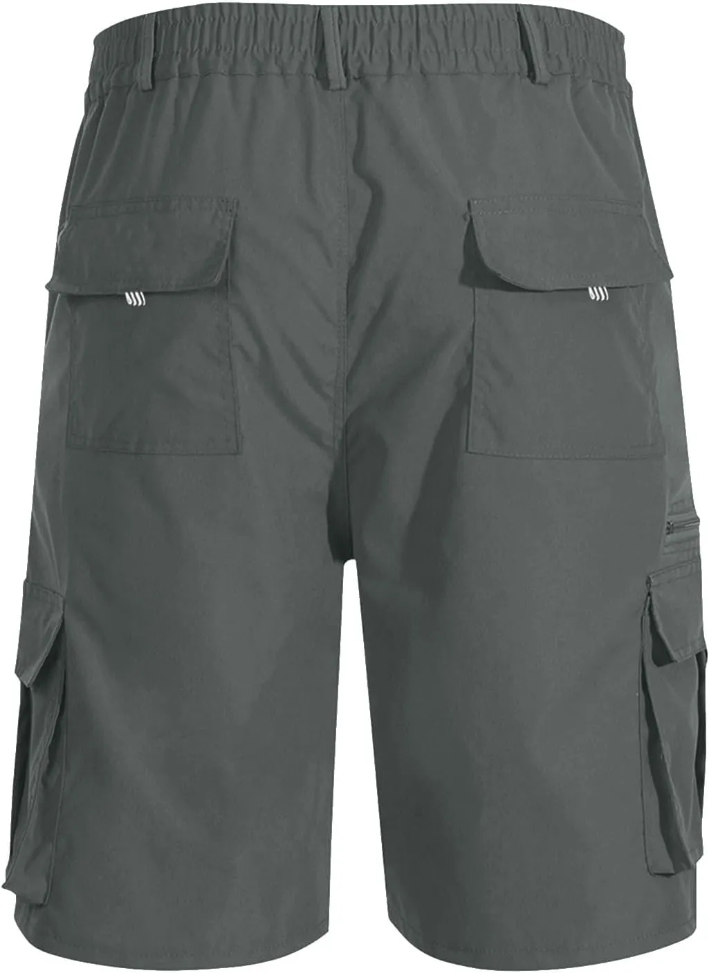 Men's Cargo Shorts 3/4 Relaxed Fit Below Knee Length Shorts 7 Pockets Elastic Waist Cotton Hiking Shorts