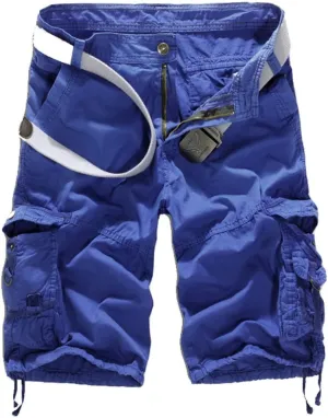 Mens Casual Cargo Shorts Multi Pockets Capri Pants