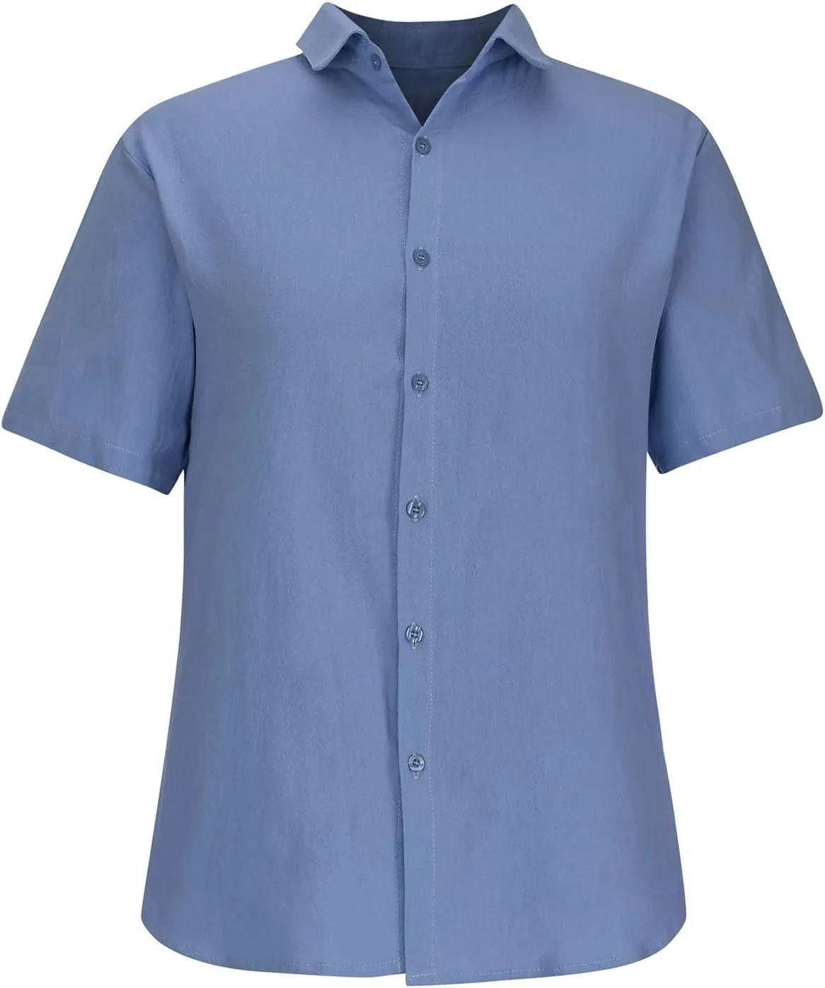 Men's Cotton Linen Button Down Shirts Short Sleeve Summer Beach Shirt Hawaiian Casual Shirt Blouse Business Tops