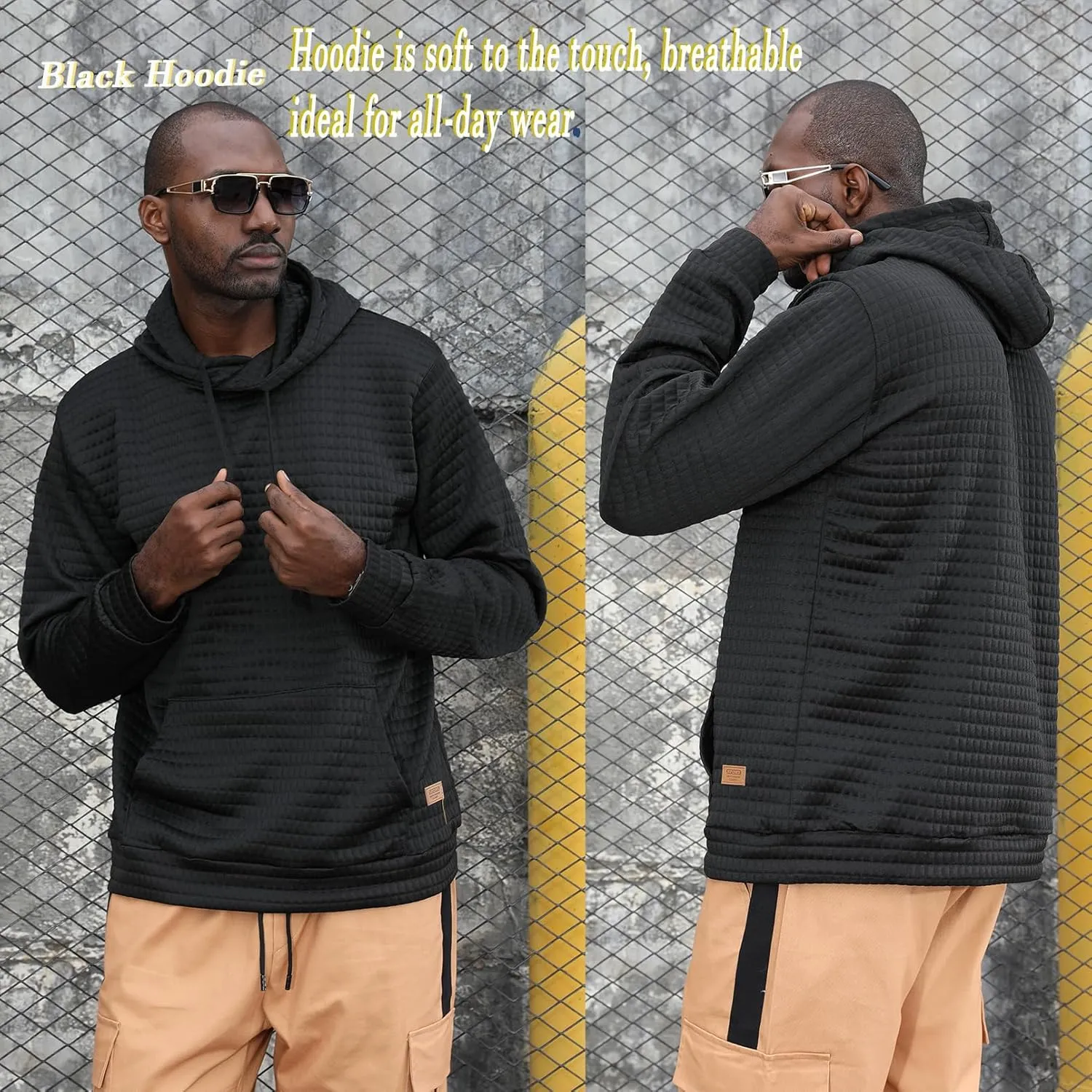 Mens Fashion Hoodies Sweatshirt Casual Long Sleeve Hooded Sweaters Pullover Winter Clothes for Men with Pocket