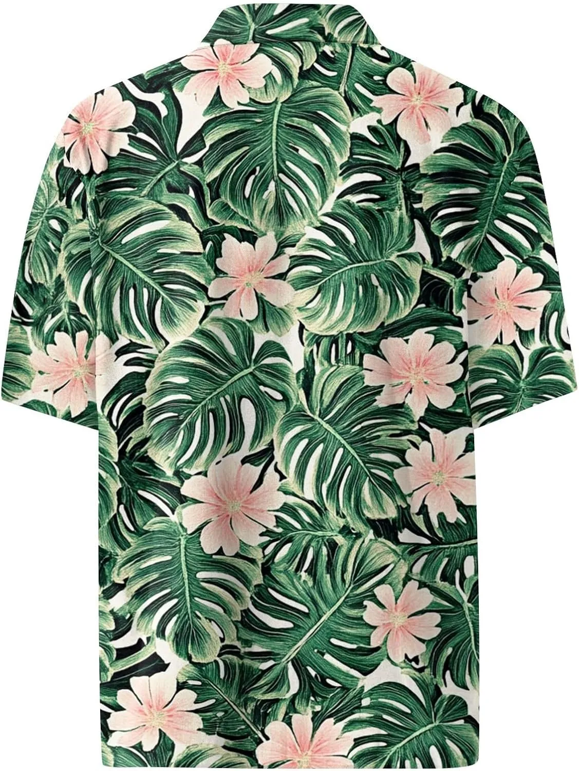 Men's Hawaiian Shirt Short Sleeves Floral Palm Tree Printed Button Down Summer Beach Bowling Dress Shirts