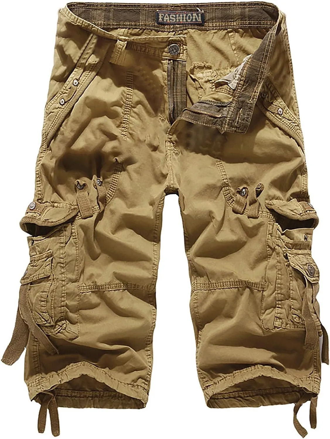 Men's Plus Size Cargo Shorts with Multi-Pockets Knee Length Tactical Short Pants Relaxed Summer Beach Shorts Pants