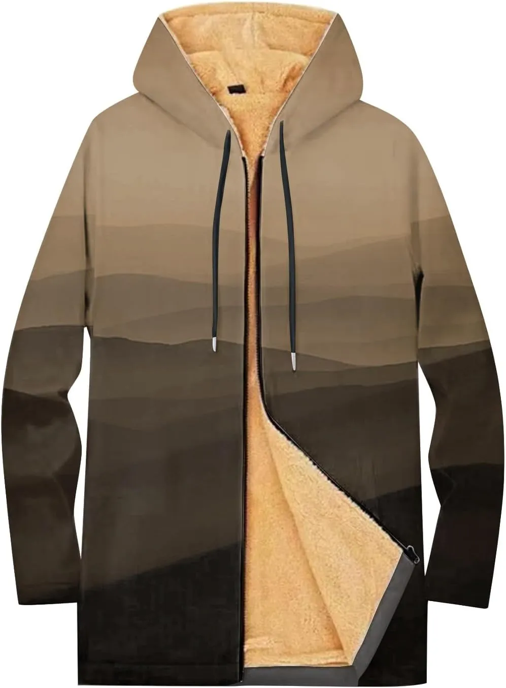 Mens Sherpa Hoodie Zip Up Thermal Warm Hooded Fleece Winter Thick Hoodies