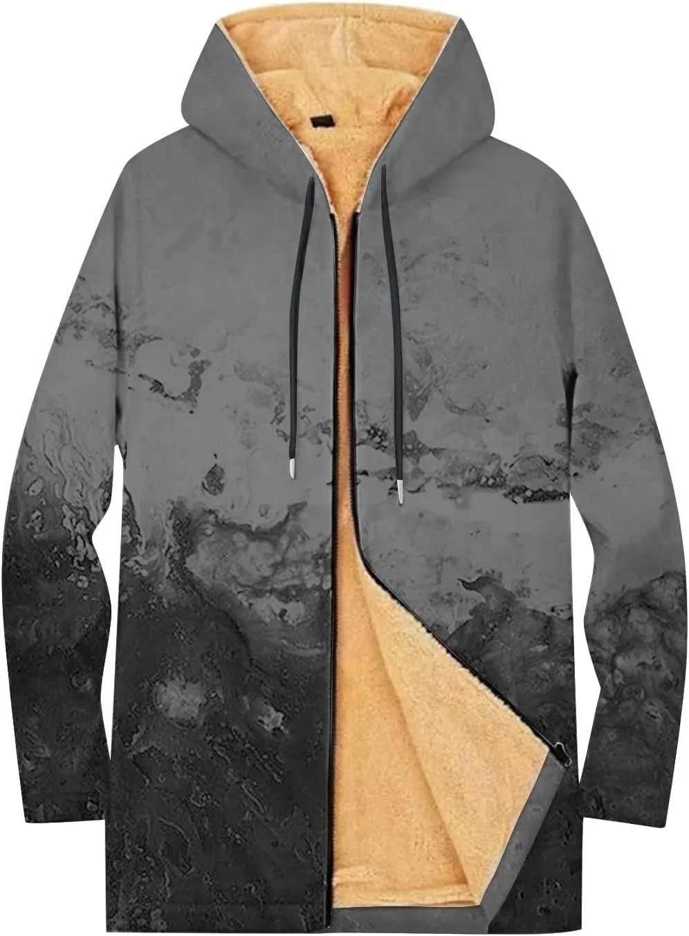 Mens Sherpa Lined Hoodie Full-Zip Winter Warm Hooded Heavyweight Thermal Fleece Sweatshirt