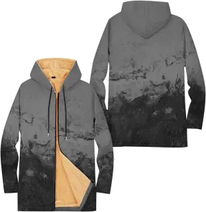 Mens Sherpa Lined Hoodie Full-Zip Winter Warm Hooded Heavyweight Thermal Fleece Sweatshirt