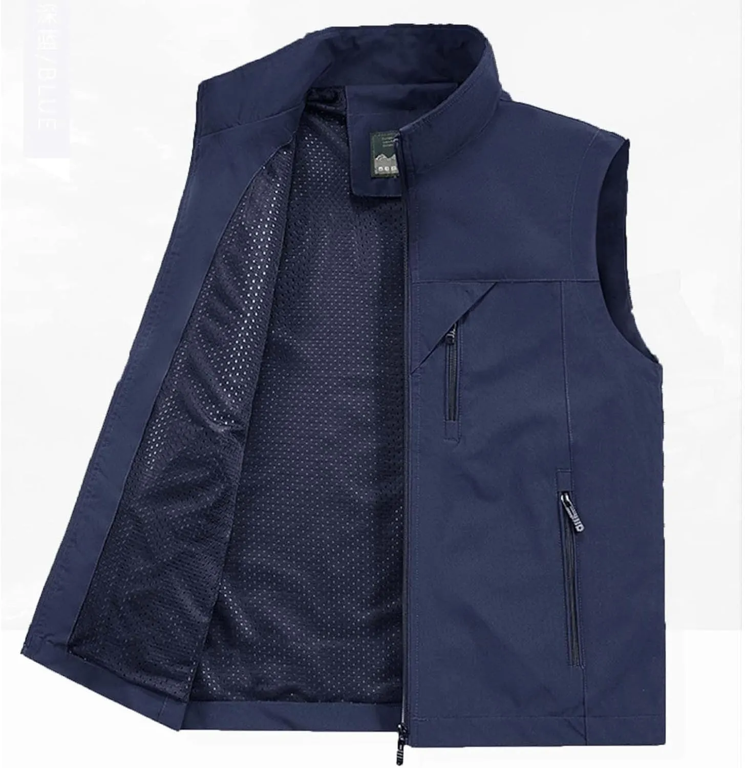 Men's Softshell Vest Outerwear Zip Up Sleeveless Quick Dry Fishing Vests Outdoor Casual Multi Pocket Jacket for Hiking Golf