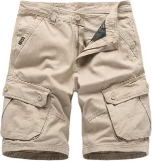 Men's Summer Plus Size Cargo Shorts with Multi-Pockets Relaxed Fit Beach Outdoors Work Trousers Short Pants