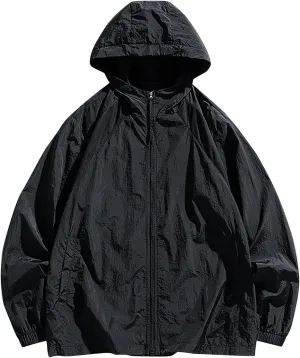 Mens UPF 50  UV Sun Protection Hoodie Jacket Full Zip Long Sleeve Lightweight Fishing Hiking Outdoor Oversized Hooded Jackets